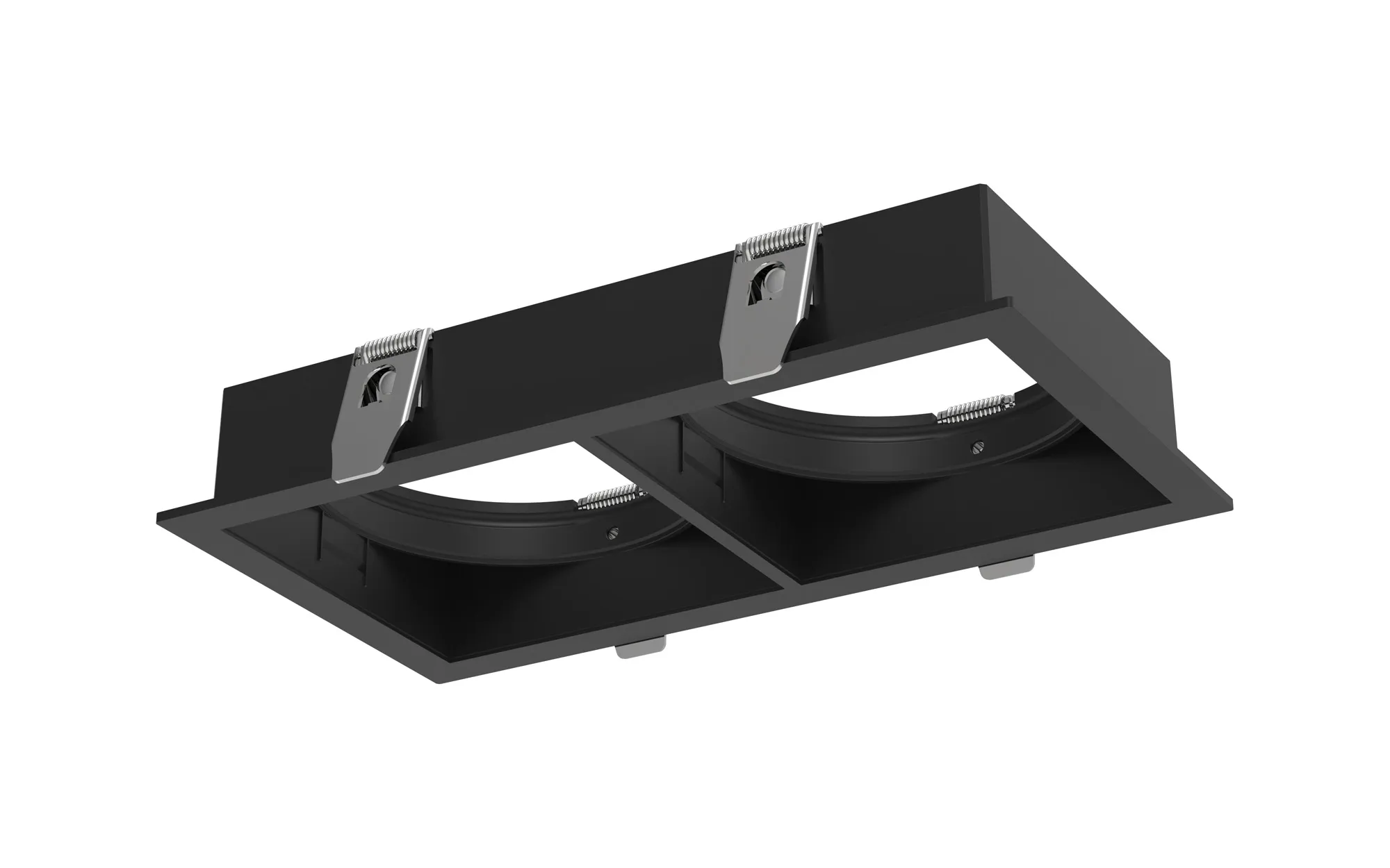 M9775  Sunrise 2 x 20W Rectangular Recessed  Spotlight,Black outer frame,Cutout:190x95mm, 3yrs Warranty